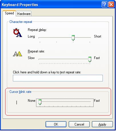 CursorBlinkRate